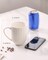 Set of 4 White Ceramic Mugs, 16oz, Ribbed Design, Large Handle, Microwave Safe